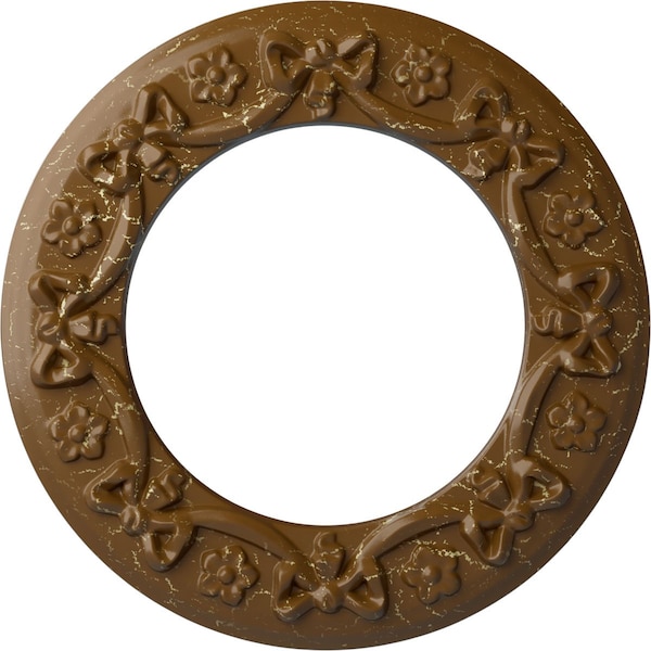 Ekena Millwork Ribbon with Bow Medallion (Canopies up to 7 1/2"), 12 1/4"OD x 7 1/2"ID x 7/8"P, Smokey Topaz CM12RISTC - main